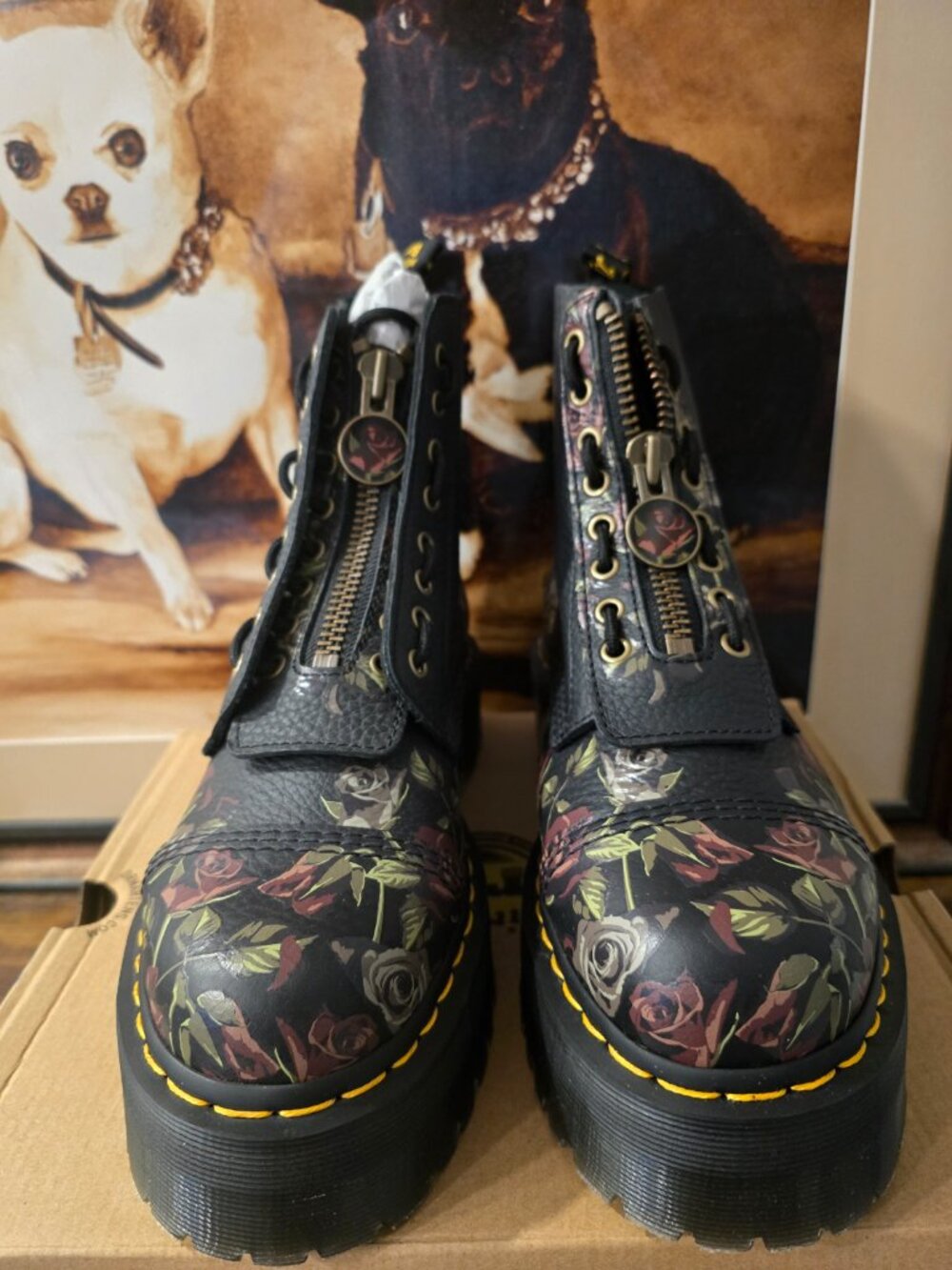 DR. MARTENS SINCLAIR DECAYED ROSES LEATHER PLATFORM BOOTS MENS SIZE 10 US NEW - Picture 5 of 16